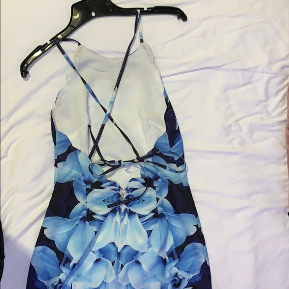 blue floral bodycon - Picture 2 of 5